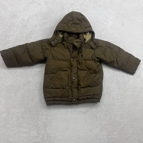 Polo Ralph Lauren Other - Ralph Lauren Polo Toddler Boys Puffer Jacket Brown Size 3T Down Hooded Coat